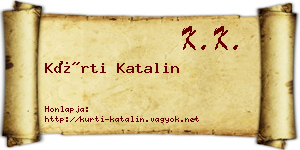 Kürti Katalin névjegykártya